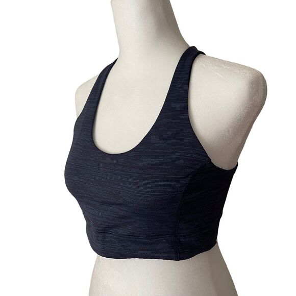 Outdoor Voices Small Sports Bra Racerback Cutout Space Dye Blue Black - Picture 8 of 8